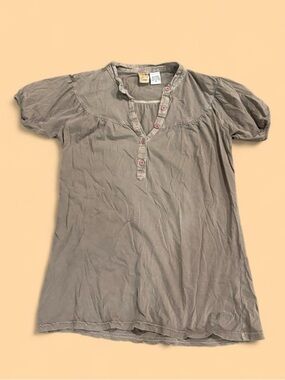 Billabong Taupe Short Sleeve Henley Tee